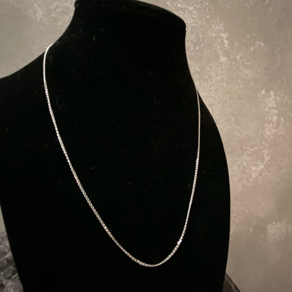 Solid 925 sterling silver 1mm curb necklace